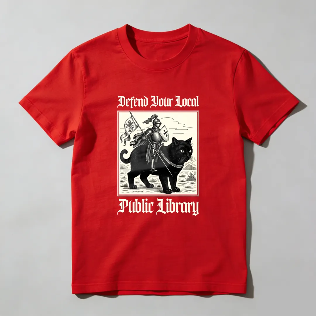 Defend Your Local Public Library Cat Knight Unisex Classic T-shirt
