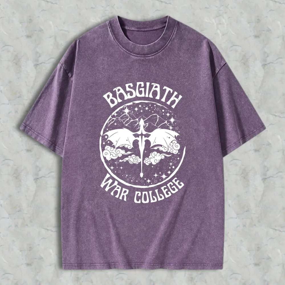 Basgiath War College Dragon And Sword Emblem Unisex Washed T-shirt
