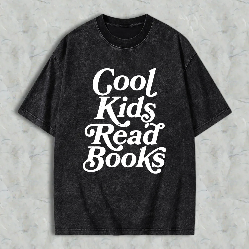 Cool Kids Read Books Unisex Washed T-shirt
