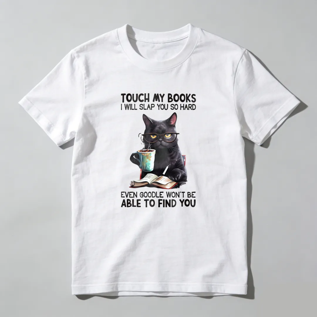 Cat With Book And Coffee Cup Unisex Classic T-shirt