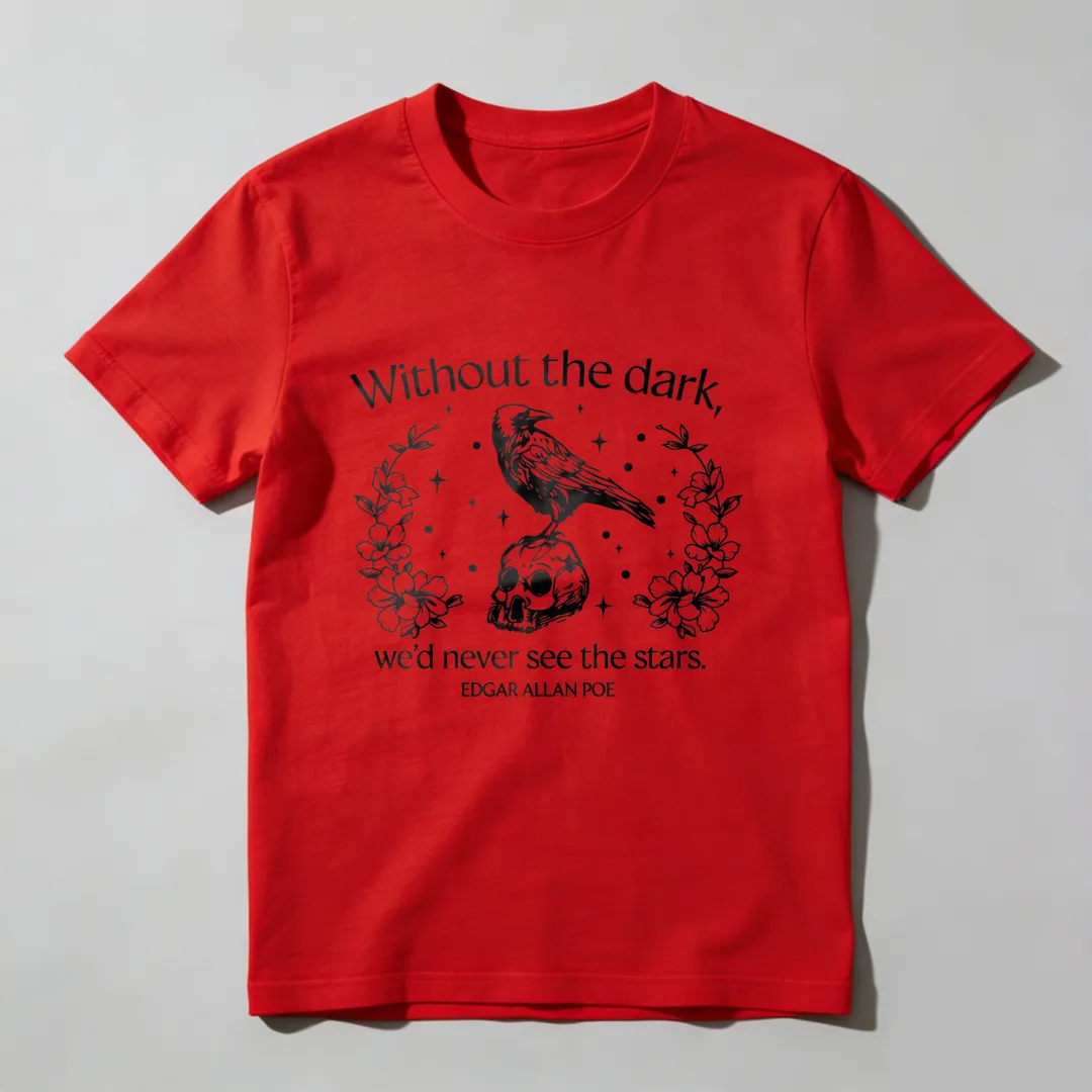 Raven Skull Flowers Stars Quote Poe Unisex Classic T-shirt