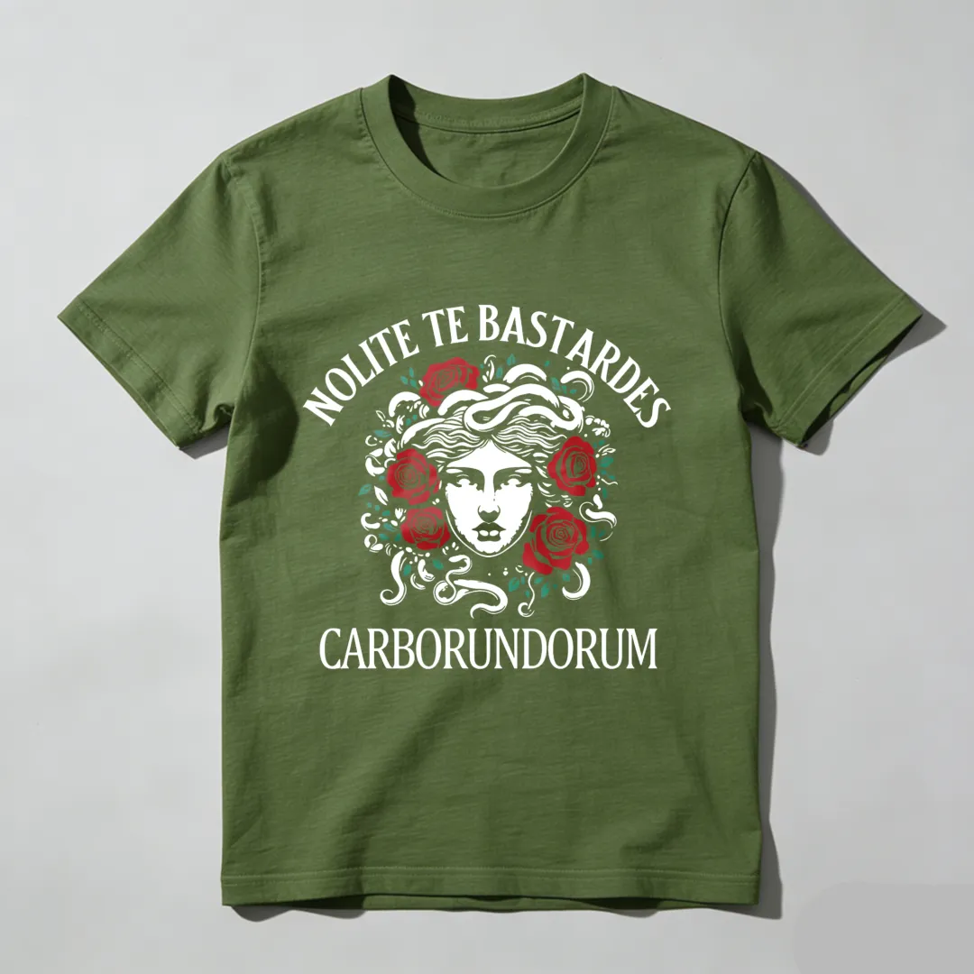 Nolite Te Bastardes Carborundorum Medusa With Roses And Latin Text Unisex Classic T-shirt