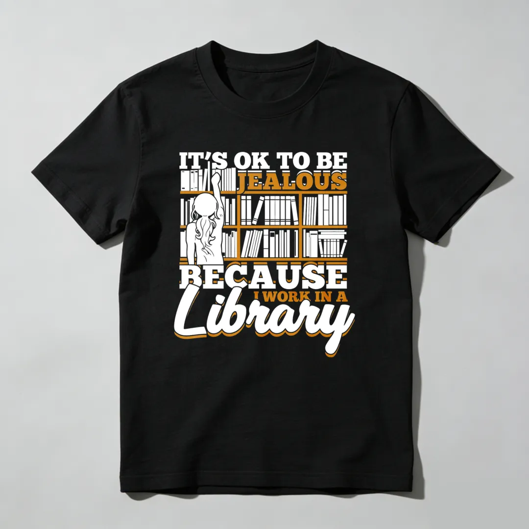 It's Ok To Be Jealous Because I Work In A Library Unisex Classic T-shirt
