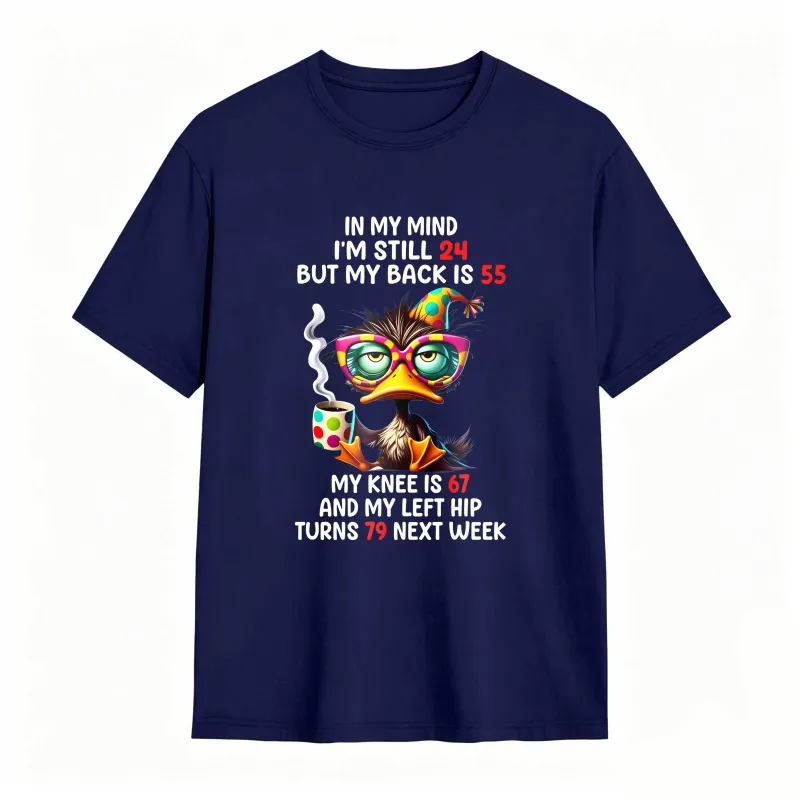 Duck With Glasses And Text About Age And Body Parts Unisex Classic T-shirt