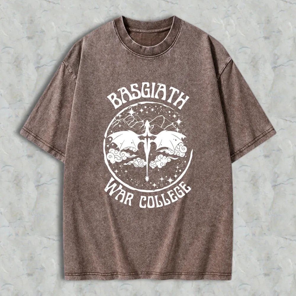 Basgiath War College Dragon And Sword Emblem Unisex Washed T-shirt