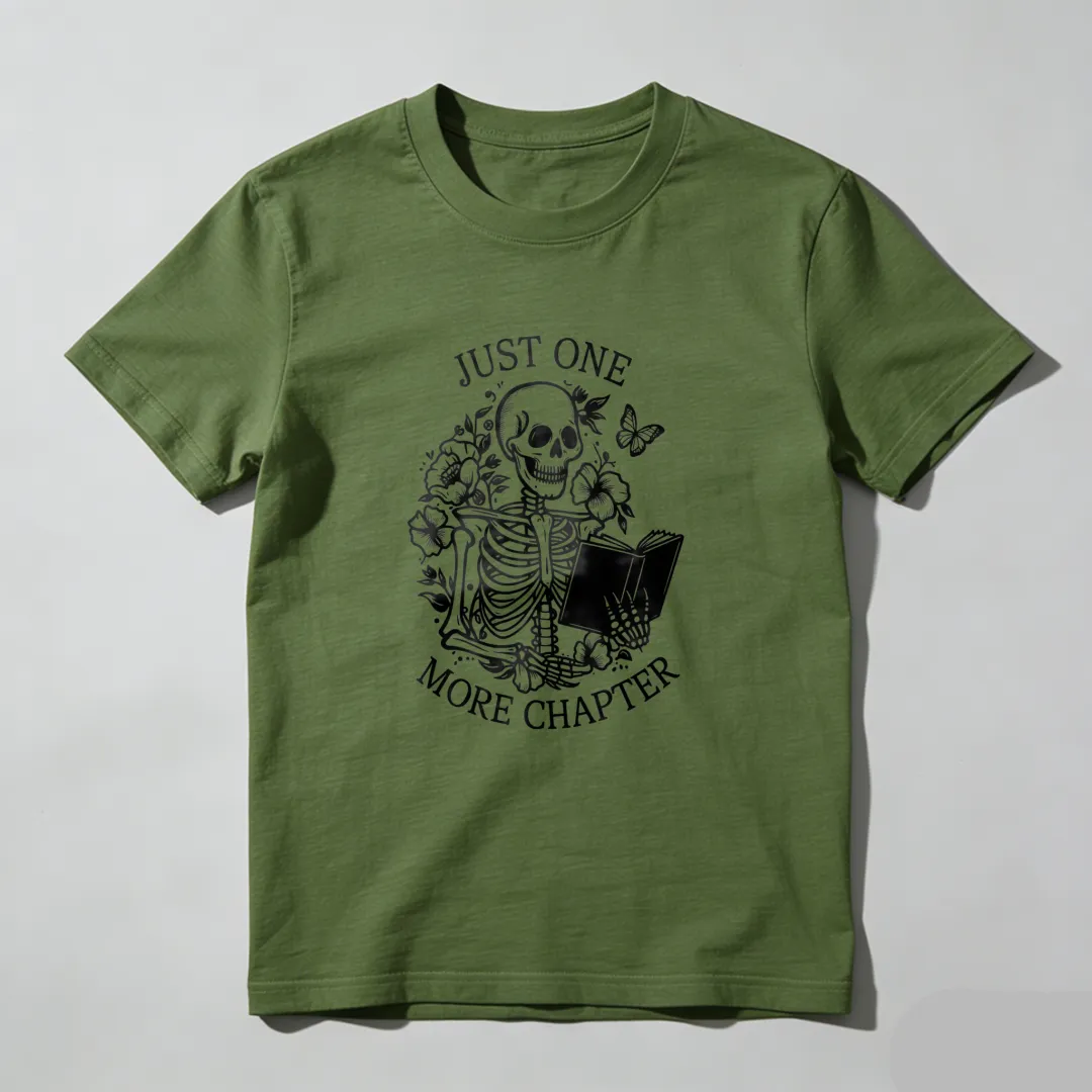 Skeleton Reading Book With Flowers And Butterfly Unisex Classic T-shirt