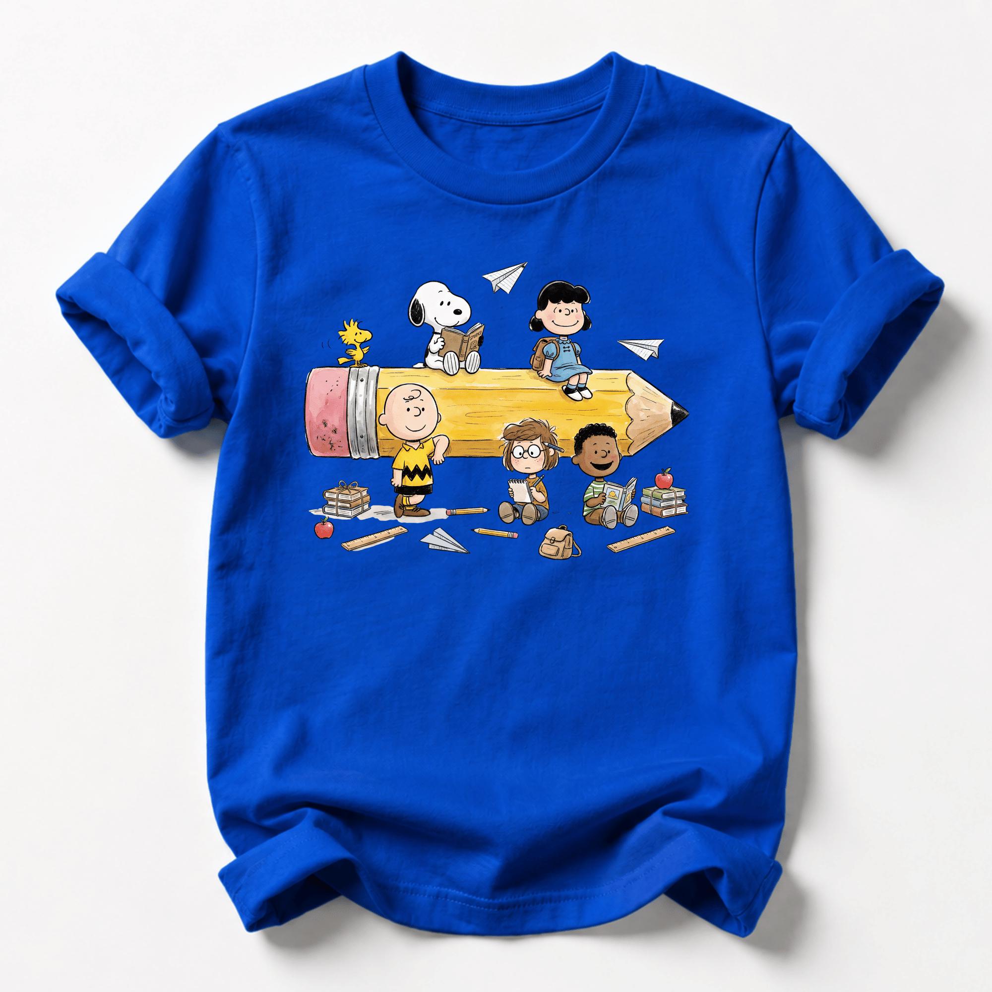 School Days Graphic T-Shirt – Classroom Friends Pencil Print Casual Unisex Tee