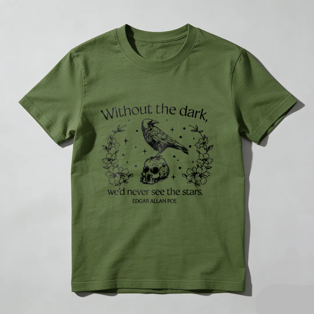 Raven Skull Flowers Stars Quote Poe Unisex Classic T-shirt