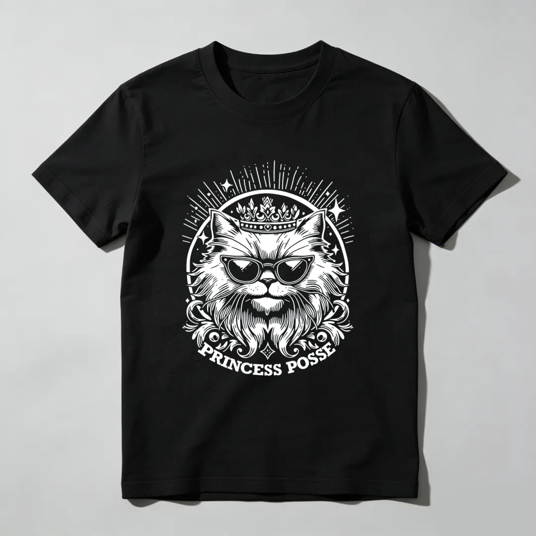 Cat With Crown And Sunglasses Princess Posse Unisex Classic T-shirt
