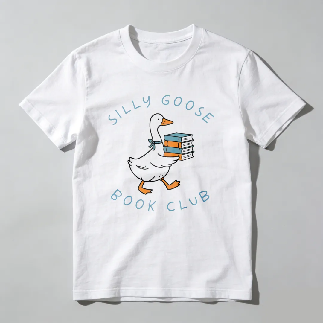 Silly Goose Book Club Duck With Books Unisex Classic T-shirt