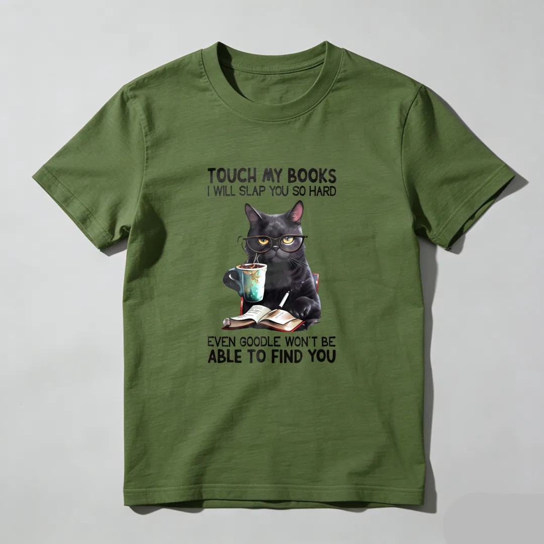 Cat With Book And Coffee Cup Unisex Classic T-shirt