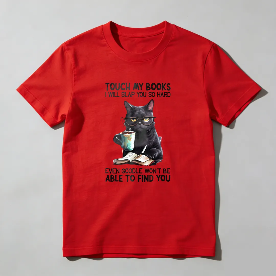 Cat With Book And Coffee Cup Unisex Classic T-shirt
