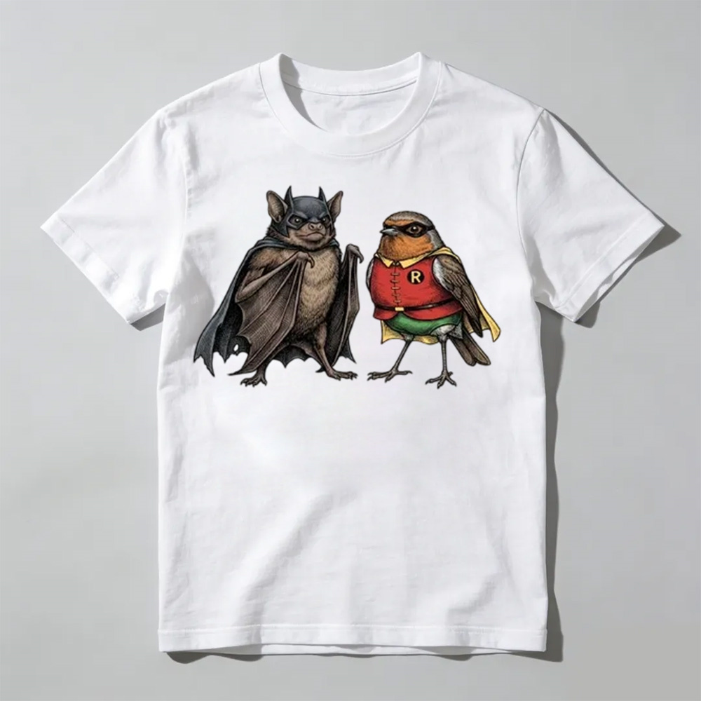 Comfort Colors® Bat Robin T-Shirt, Superhero Batman Animal Graphic Tee, Comic Fan Apparel