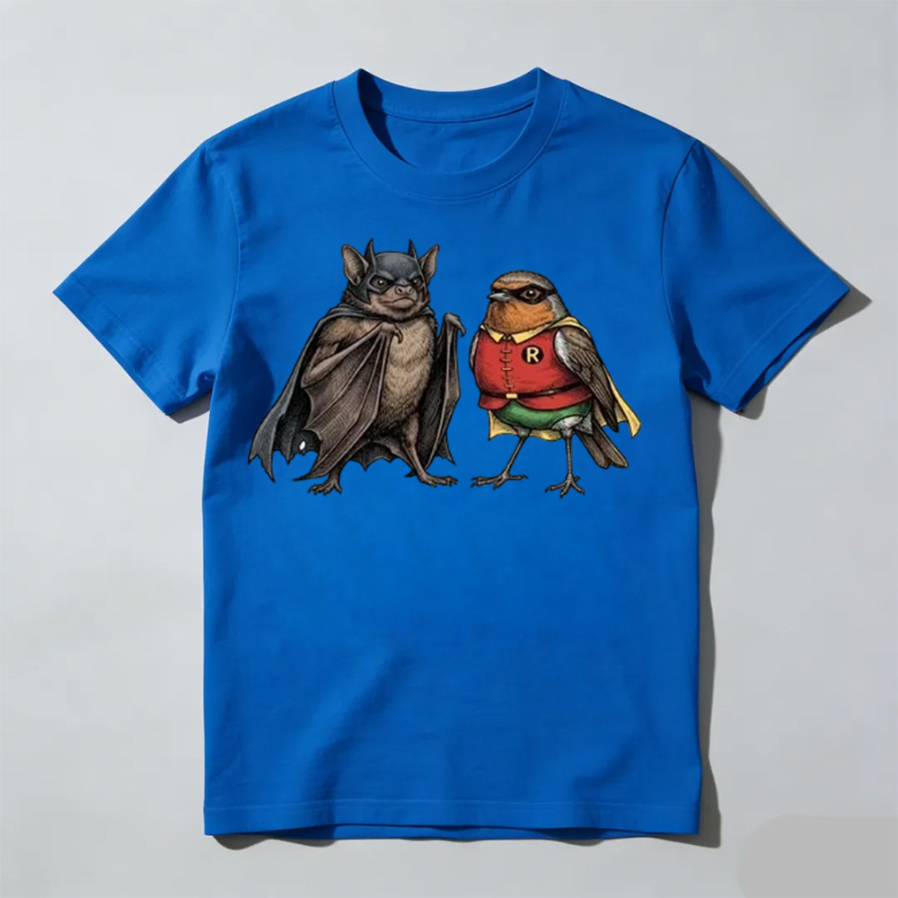 Comfort Colors® Bat Robin T-Shirt, Superhero Batman Animal Graphic Tee, Comic Fan Apparel