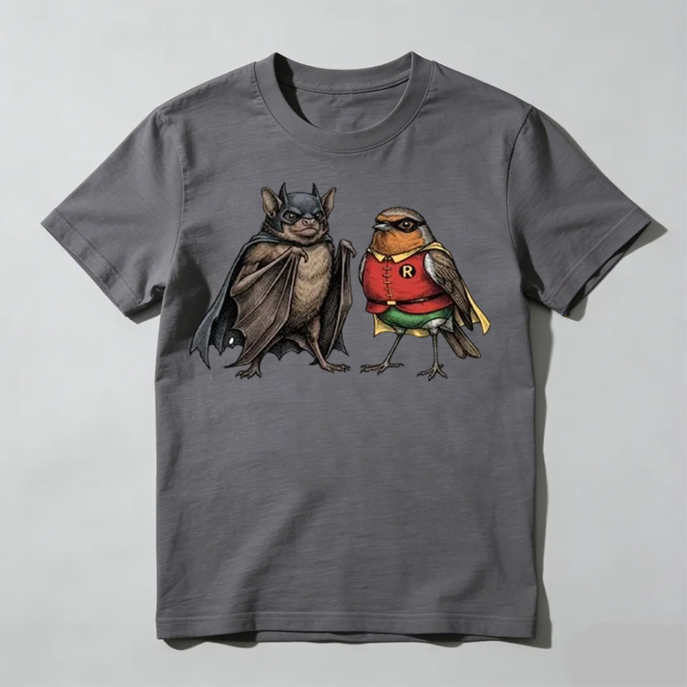 Comfort Colors® Bat Robin T-Shirt, Superhero Batman Animal Graphic Tee, Comic Fan Apparel