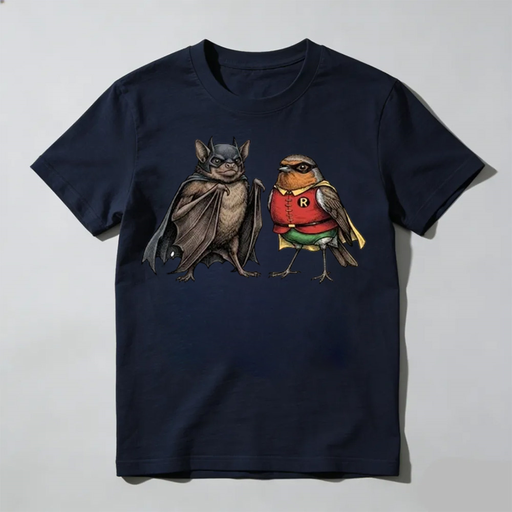 Comfort Colors® Bat Robin T-Shirt, Superhero Batman Animal Graphic Tee, Comic Fan Apparel