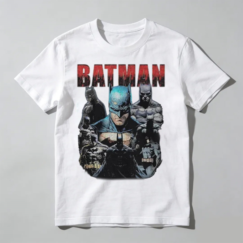 Batman Vintage 90s Bootleg Rap Tee | Retro DC Comic Superhero Graphic T-Shirt | Oversized Streetwear Shirt | Dark Knight Fan Gift