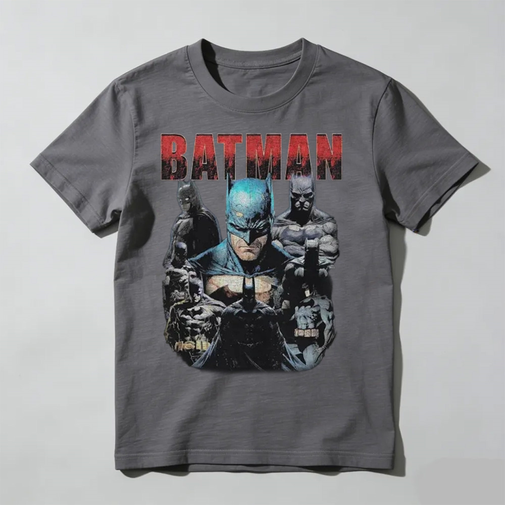 Batman Vintage 90s Bootleg Rap Tee | Retro DC Comic Superhero Graphic T-Shirt | Oversized Streetwear Shirt | Dark Knight Fan Gift