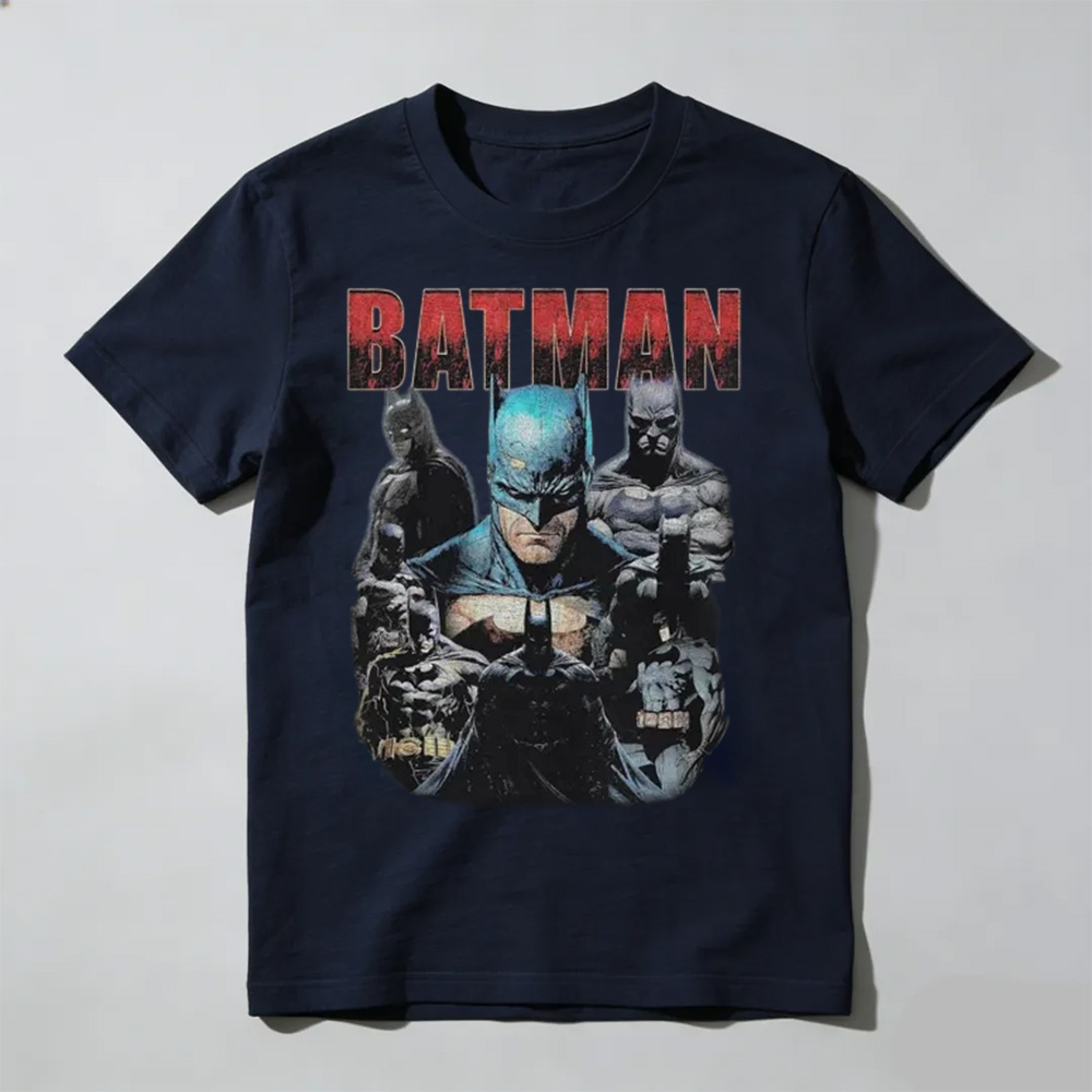 Batman Vintage 90s Bootleg Rap Tee | Retro DC Comic Superhero Graphic T-Shirt | Oversized Streetwear Shirt | Dark Knight Fan Gift