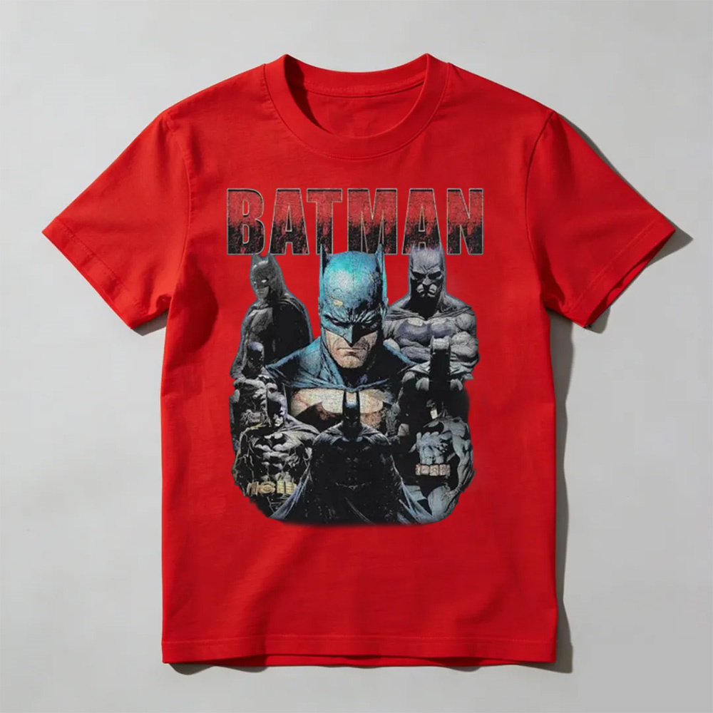 Batman Vintage 90s Bootleg Rap Tee | Retro DC Comic Superhero Graphic T-Shirt | Oversized Streetwear Shirt | Dark Knight Fan Gift