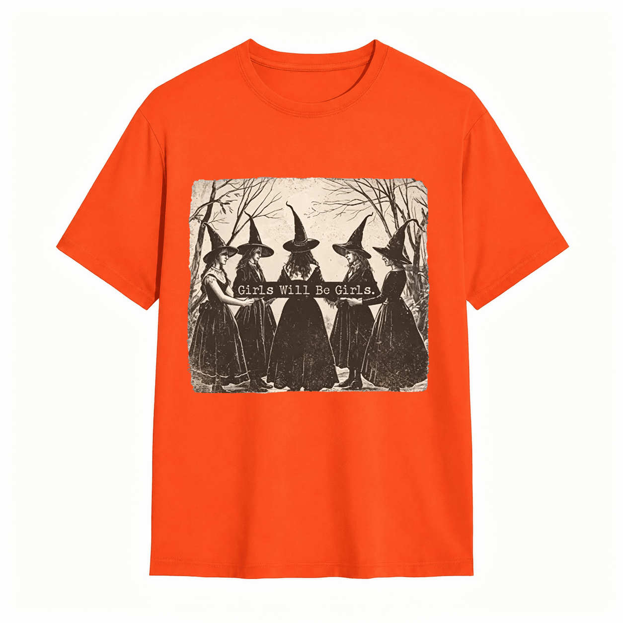 Vintage Girls Will Be Girls Witch Comfort Colors, Funny Witch Vintage, Vintage Halloween Women, Witchy Vibes Shirt/Sweatshirt/Hoodie
