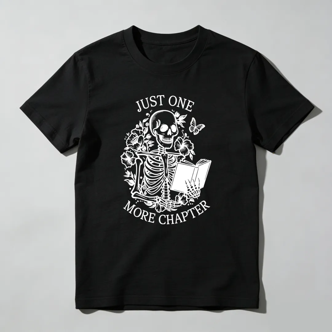 Skeleton Reading Book With Flowers And Butterfly Unisex Classic T-shirt