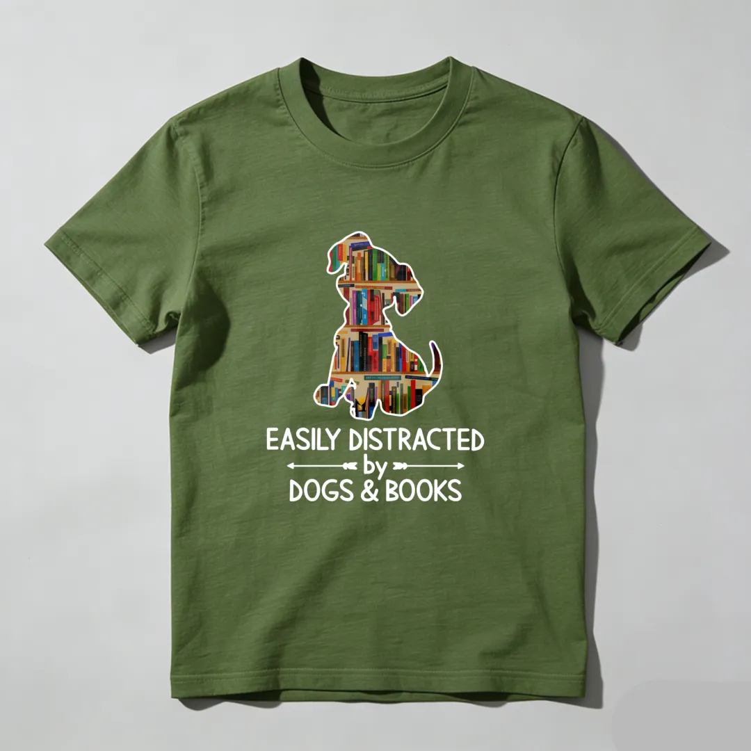 Dog Made Of Books Easily Distracted By Dogs And Books Unisex Classic T-shirt