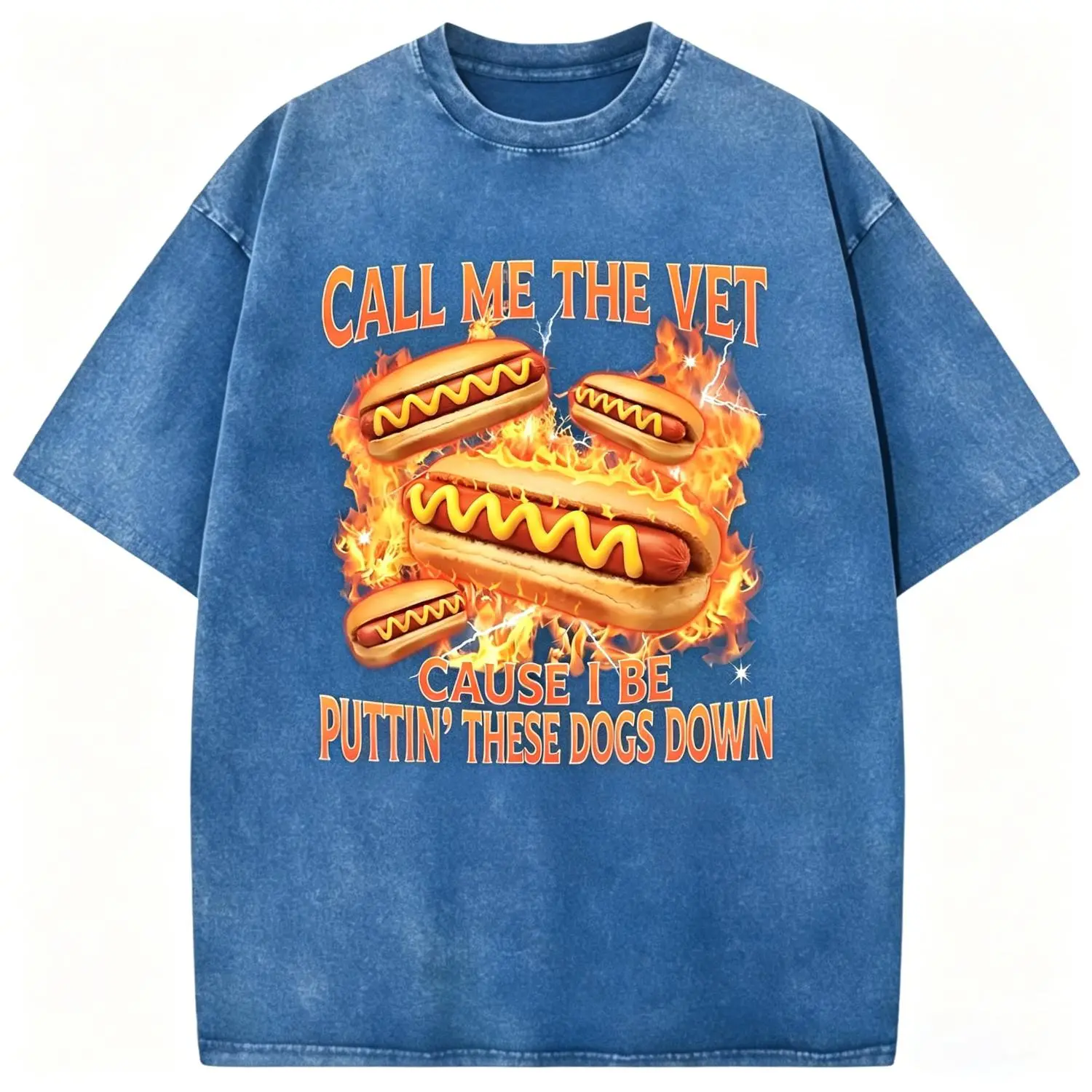 Funny Hot Dog Meme TShirt With Call Me The Vet Phrase Perfect For Humor Fans - Washed - Unisex