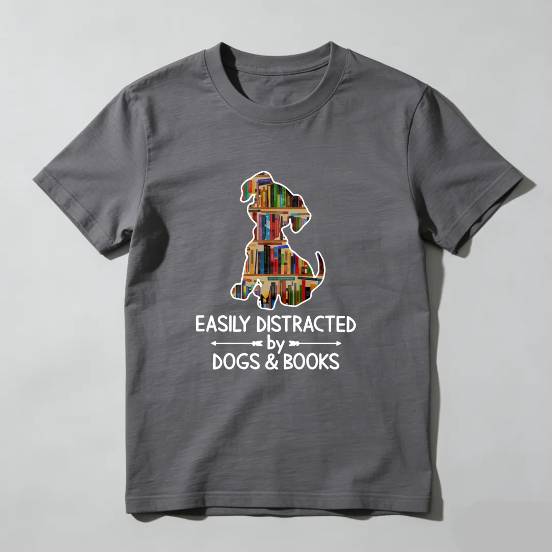 Dog Made Of Books Easily Distracted By Dogs And Books Unisex Classic T-shirt