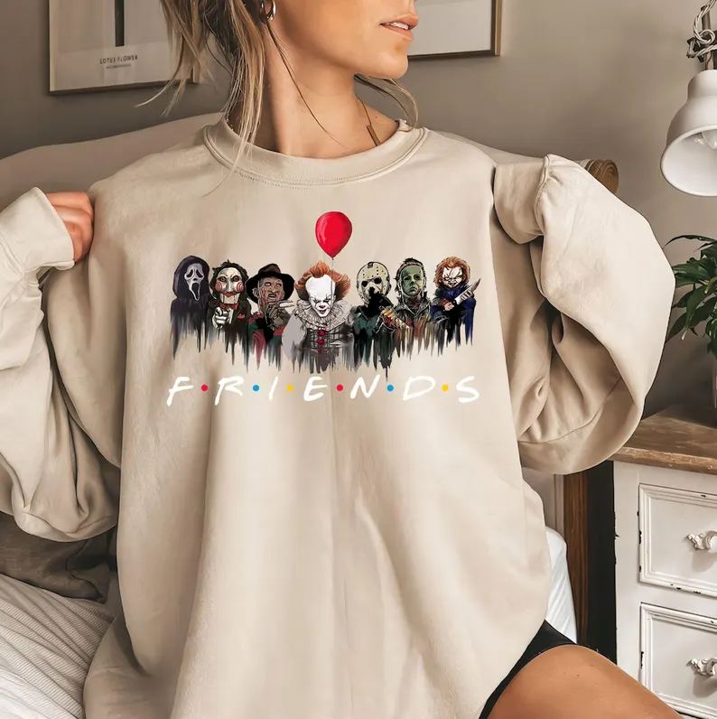 Horror Characters Friends Halloween, Horror Movie Characters, Halloween Shirt/Sweatshirt/Hoodie