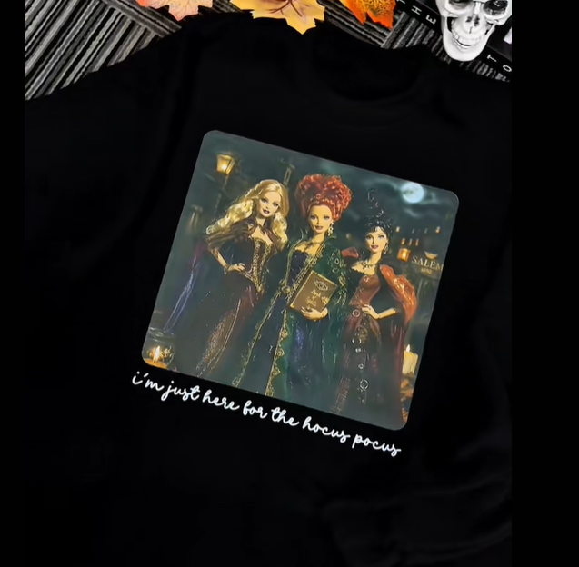 I'm Just Here For The Hocus Pocus Funny Doll Halloween T-shirt/Sweatshirt/Hoodie