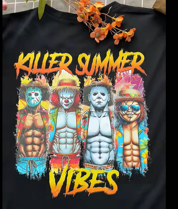 Killer Summer Vibes - Fun Tropical Skull Art - Vacation-Themed Digital Download - Colorful Summer Decor