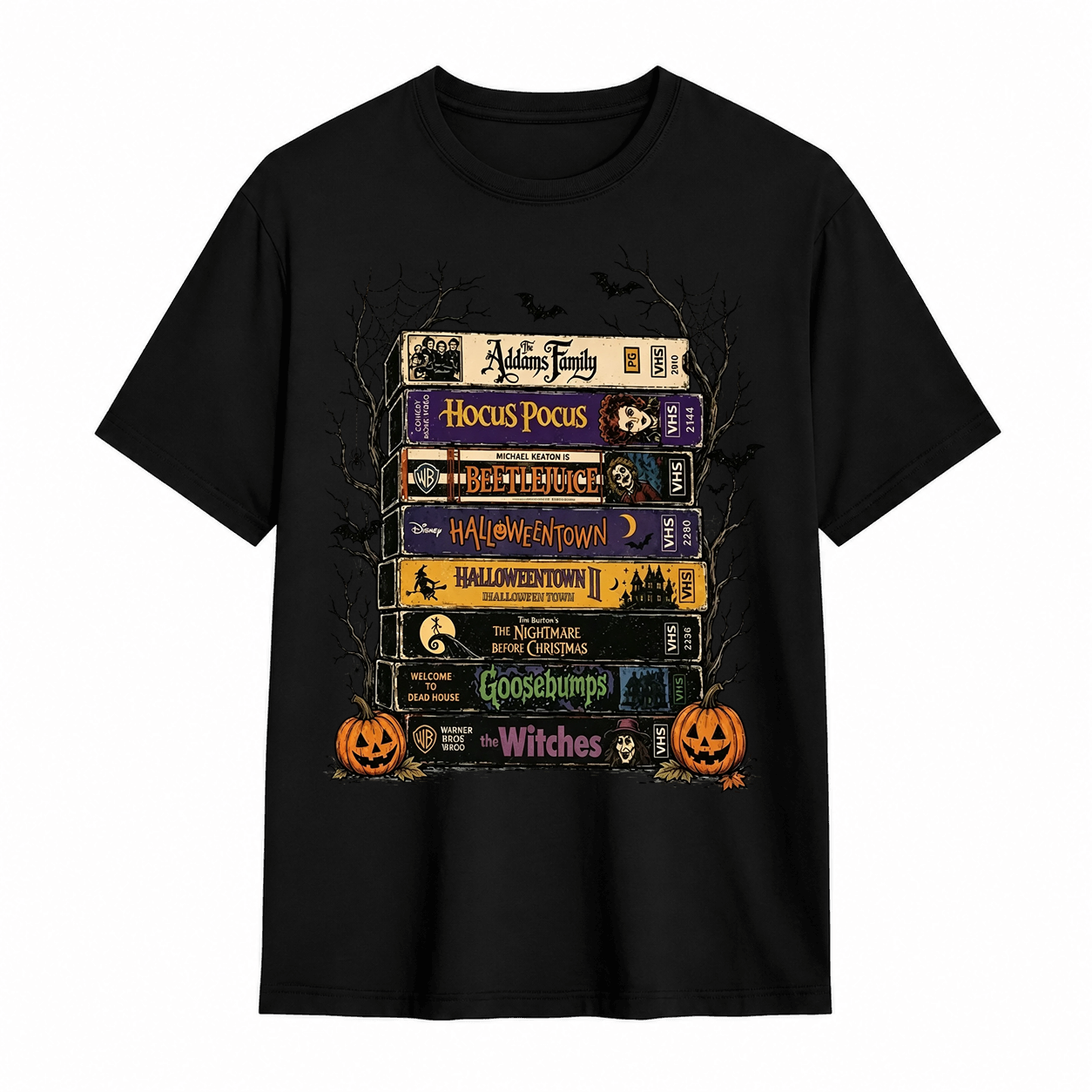 Vintage VHS Movie Halloween Shirt/Sweatshirt/Hoodie for Spooky Season Tapes Stacked