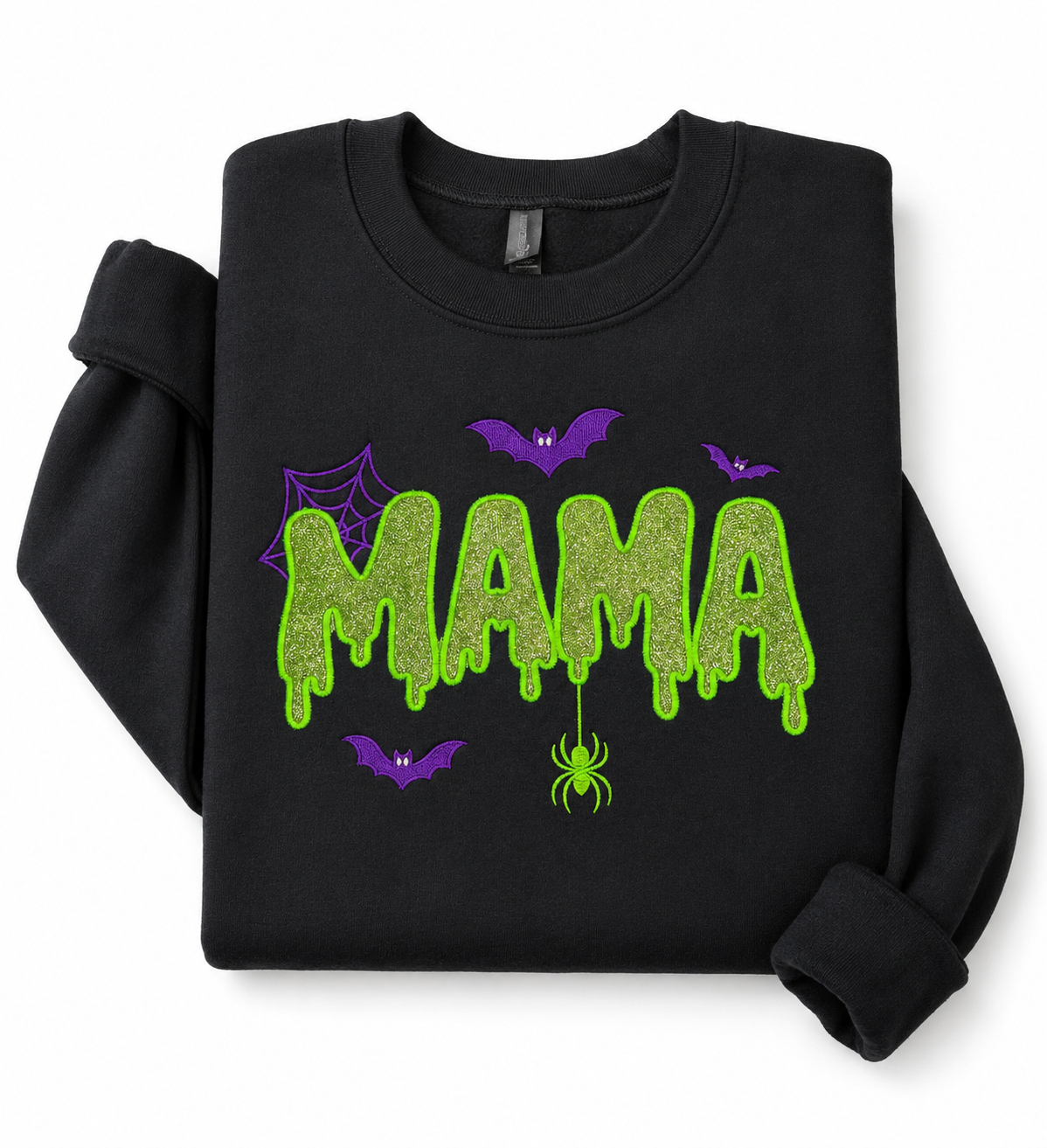Custom Halloween Glitter Name Embroidered Sweatshirt