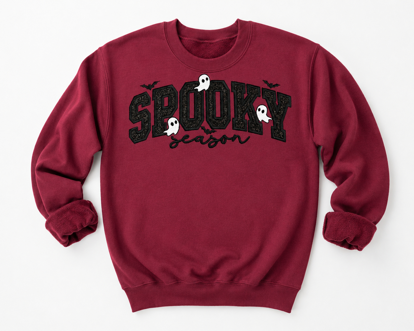 Spooky Season Glitter Embroidered Sweatshirt