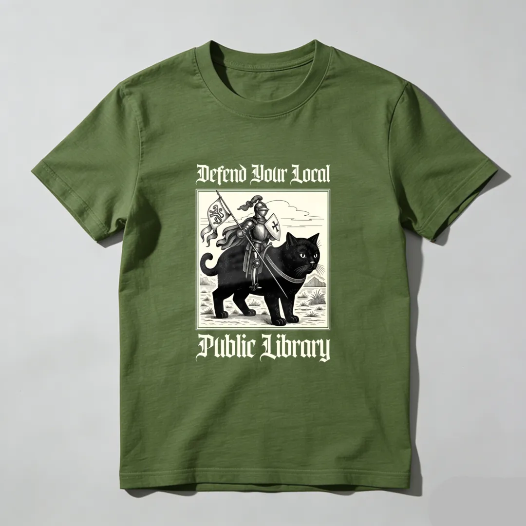 Defend Your Local Public Library Cat Knight Unisex Classic T-shirt