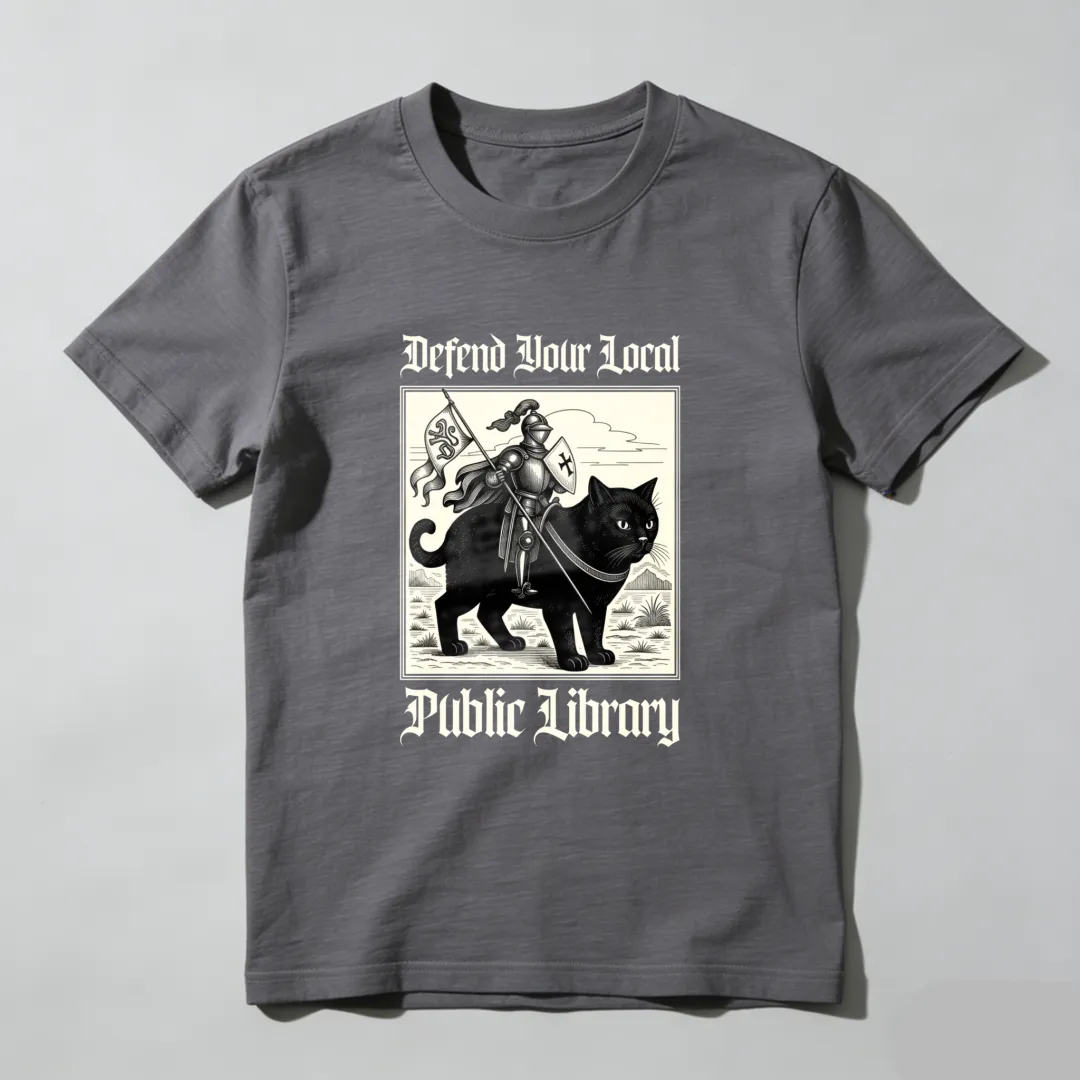 Defend Your Local Public Library Cat Knight Unisex Classic T-shirt