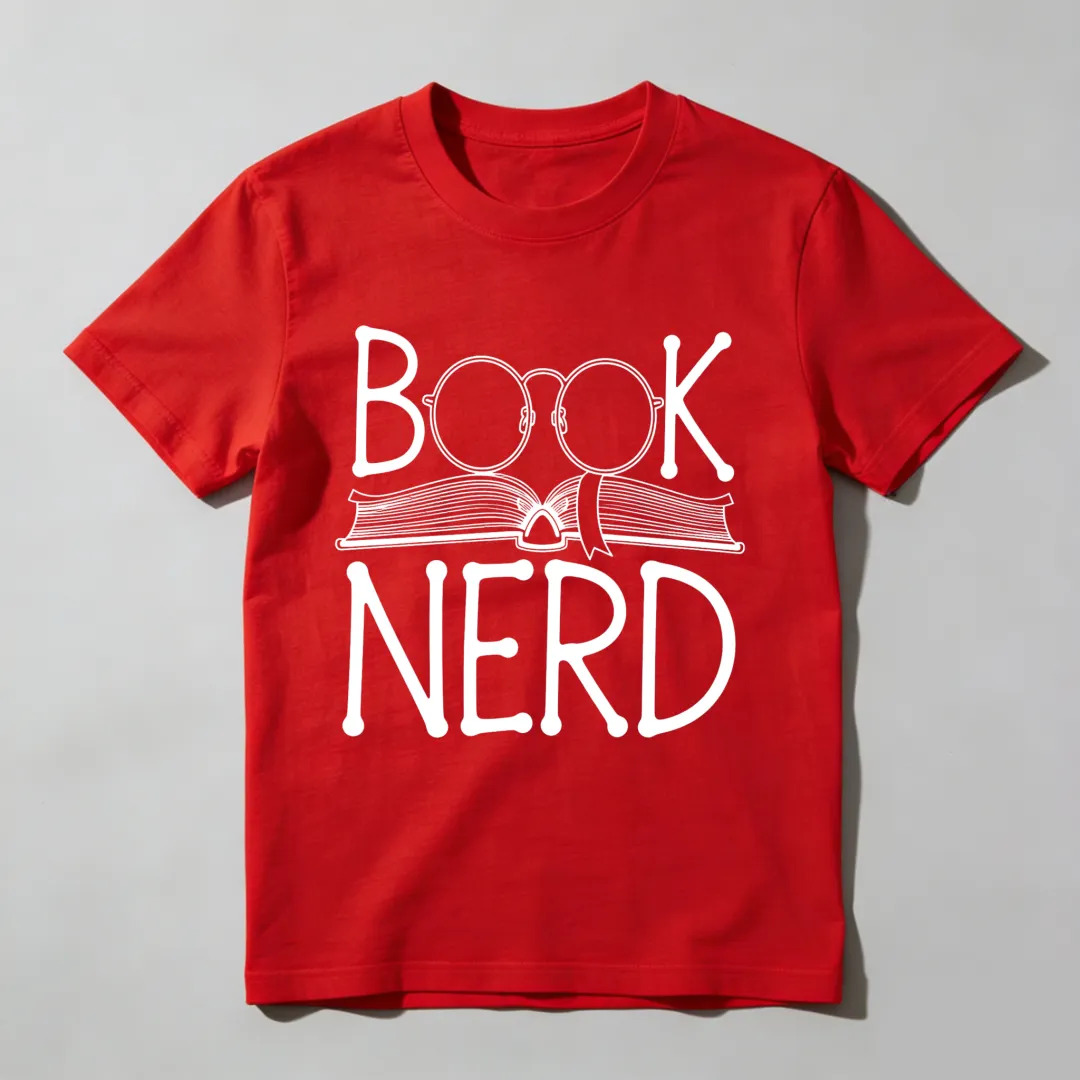 Book Nerd With Glasses And Open Book Unisex Classic T-shirt