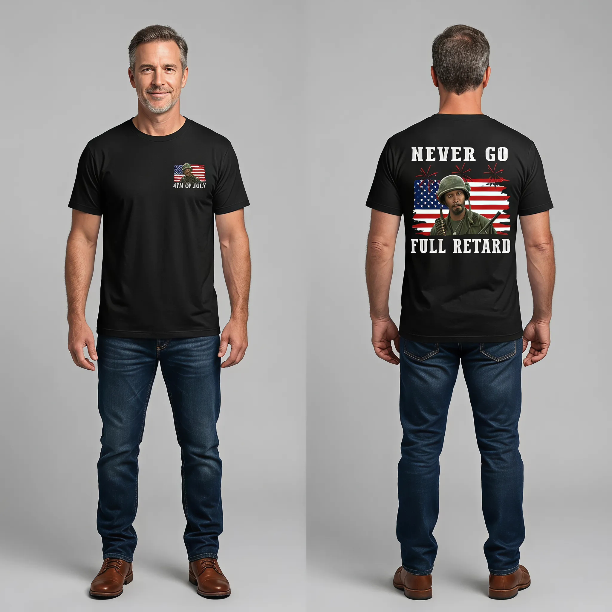 Never Go Full Retard 4th of July Shirt