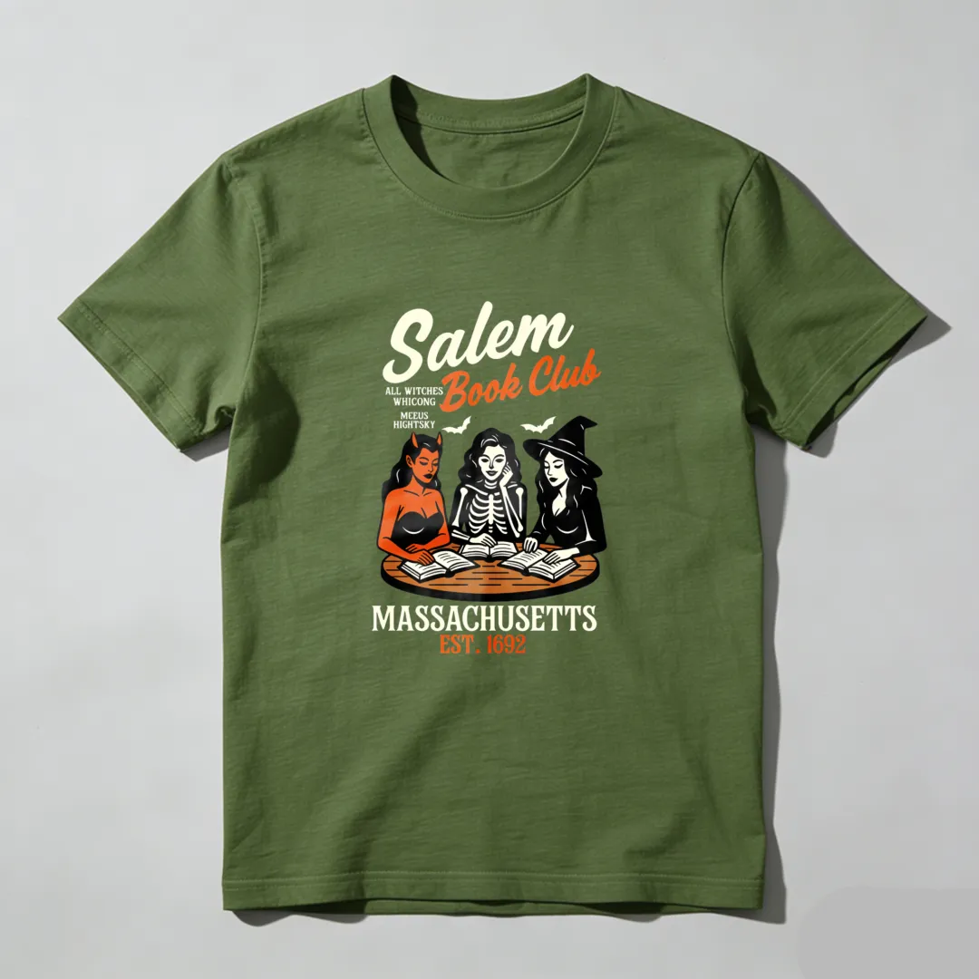 Salem Book Club Witches Reading Magic Spells Unisex Classic T-shirt
