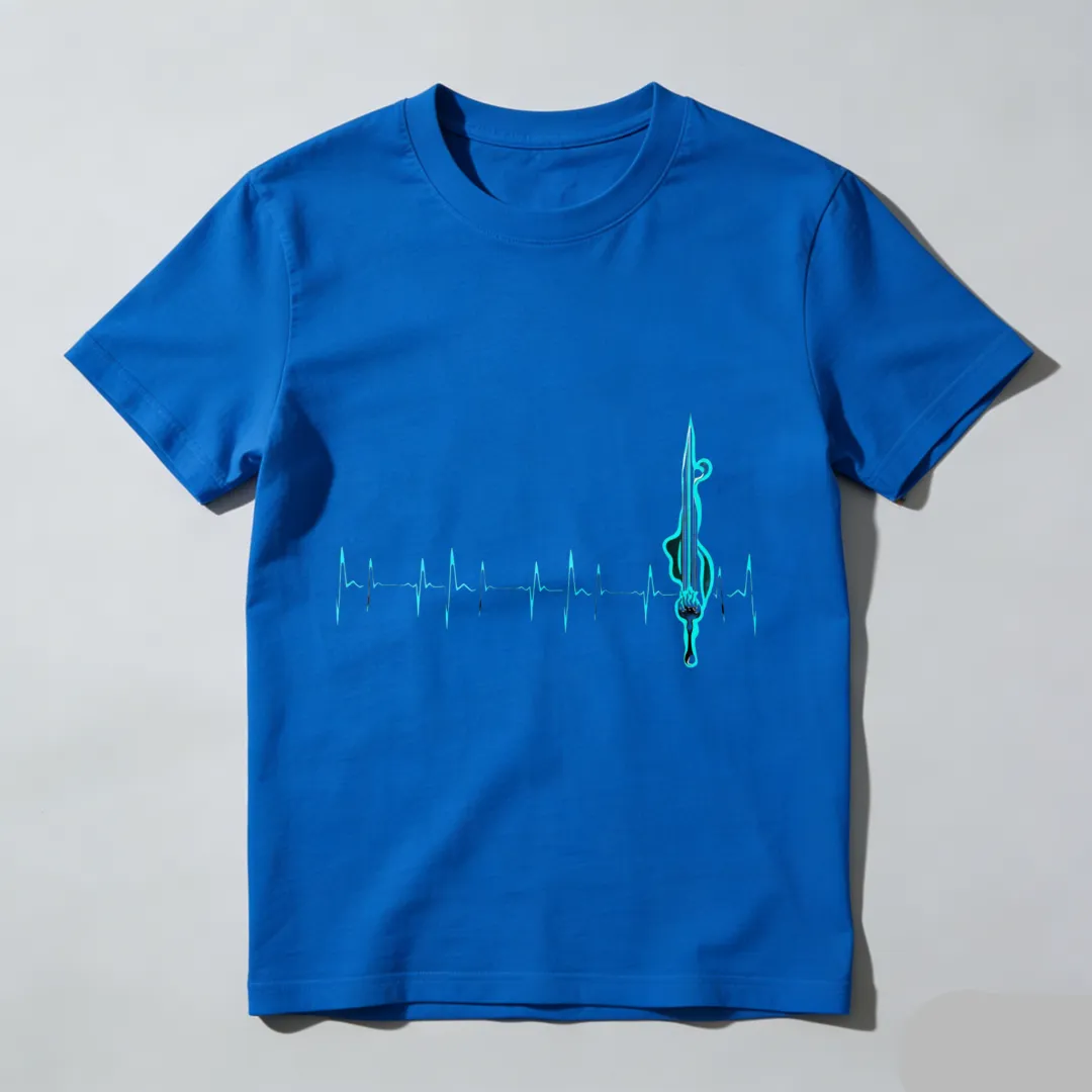 Heartbeat With Violin Note Pattern Unisex Classic T-shirt