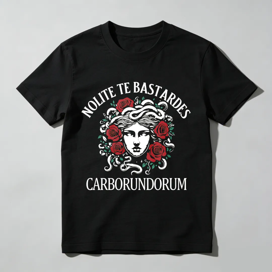 Nolite Te Bastardes Carborundorum Medusa With Roses And Latin Text Unisex Classic T-shirt