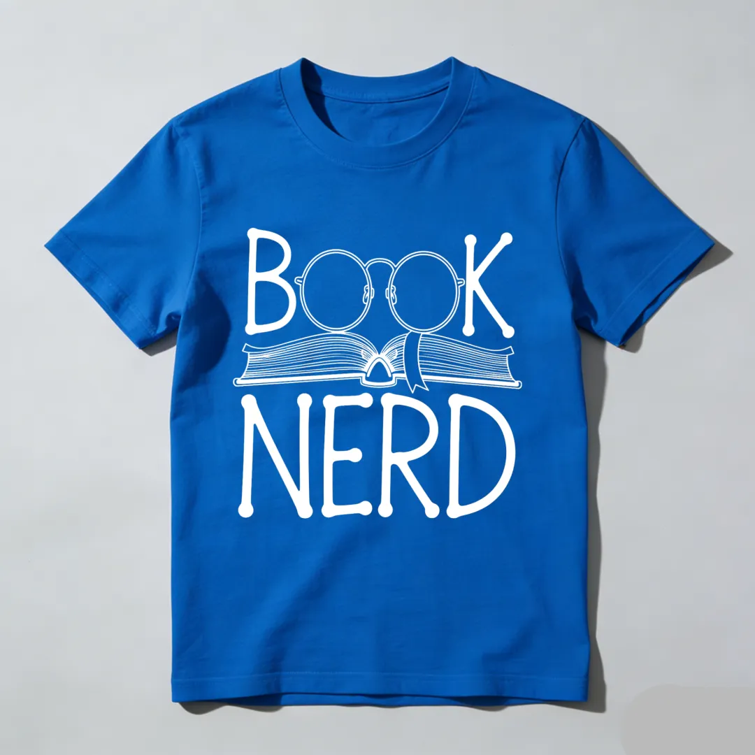 Book Nerd With Glasses And Open Book Unisex Classic T-shirt