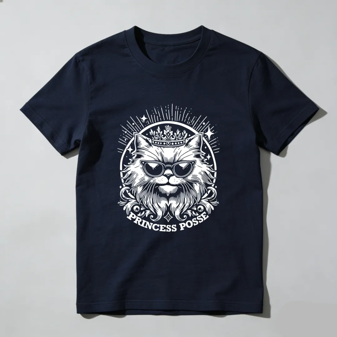 Cat With Crown And Sunglasses Princess Posse Unisex Classic T-shirt