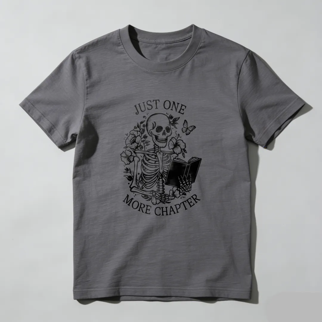 Skeleton Reading Book With Flowers And Butterfly Unisex Classic T-shirt
