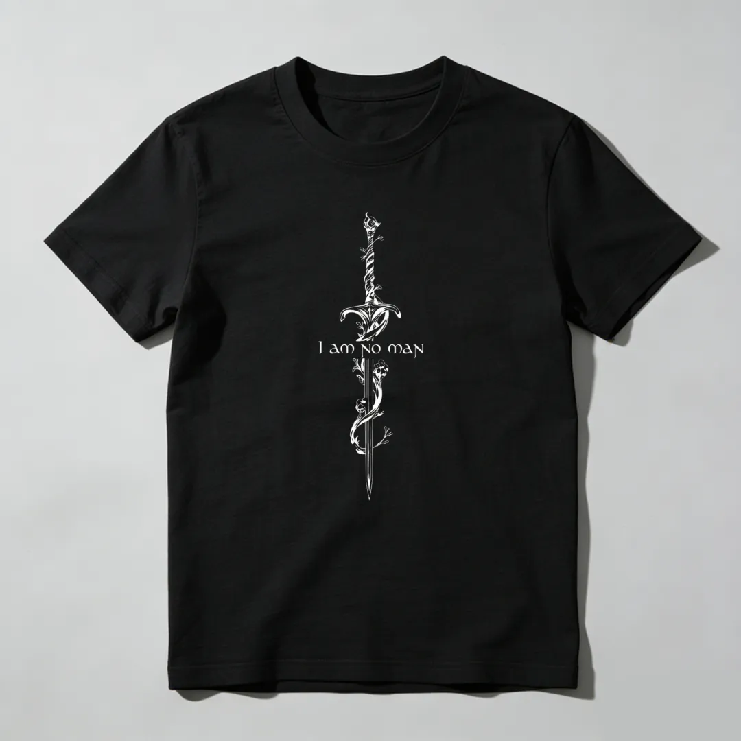 Sword With Vine And Text I Am No Man Unisex Classic T-shirt