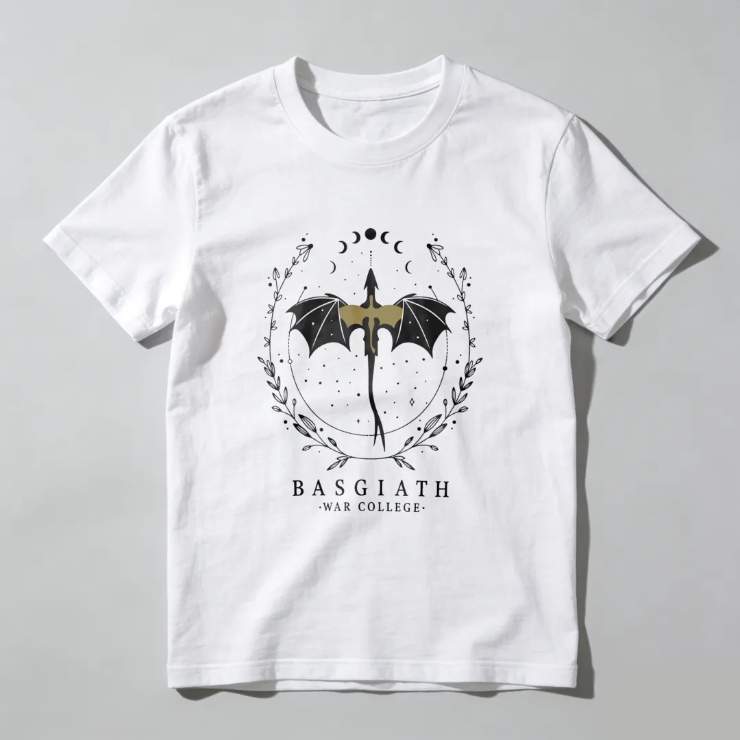 Dragon Sword Moon Phases Wreath Stars Text Unisex Classic T-shirt