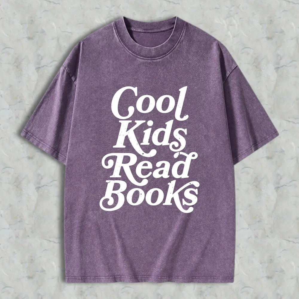Cool Kids Read Books Unisex Washed T-shirt