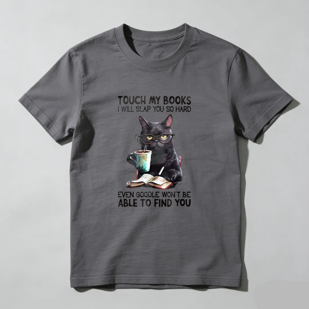 Cat With Book And Coffee Cup Unisex Classic T-shirt