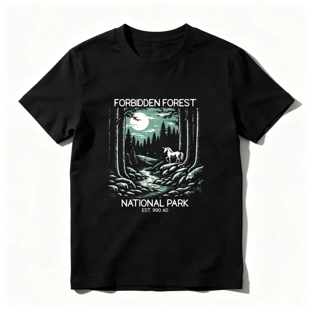 Forbidden Forest National Park Est 1900 Ad Unisex Classic T-shirt 100% cotton